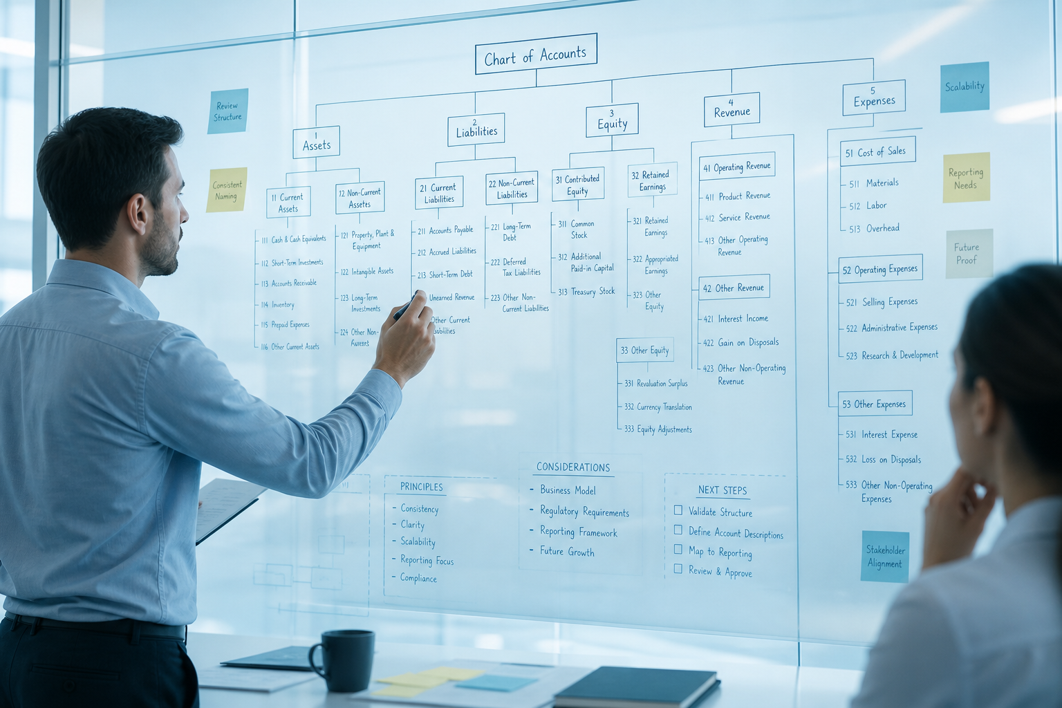 chart-of-accounts planning wall